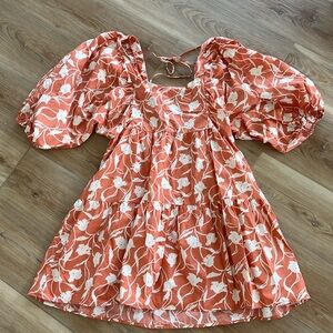 Floral poplin dress